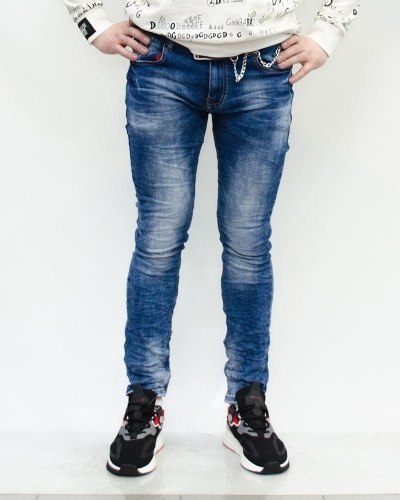 Джинсы мужские RITTER синие с ремнем 8029